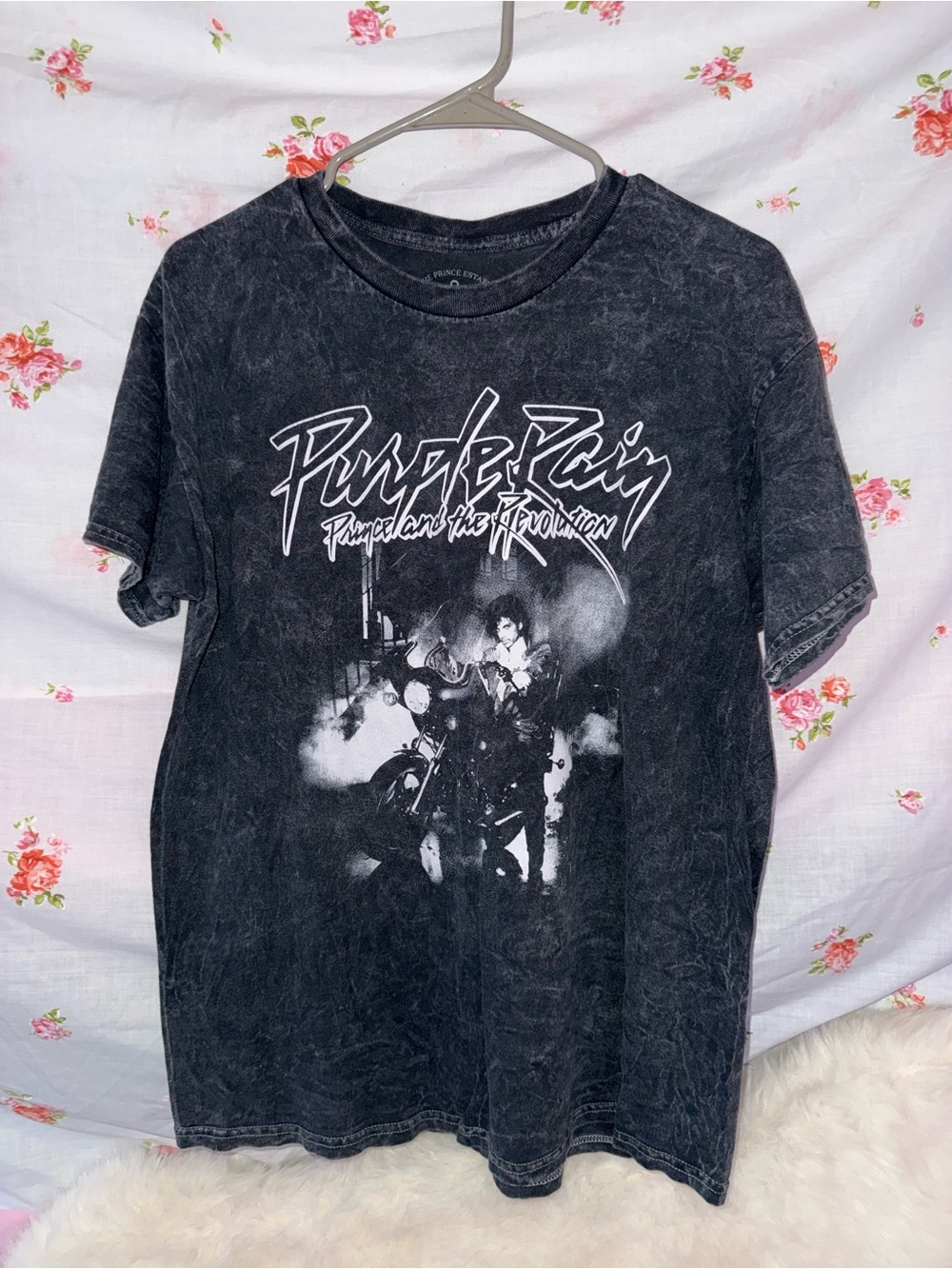 Black 'Purple Rain' Graphic Tee for